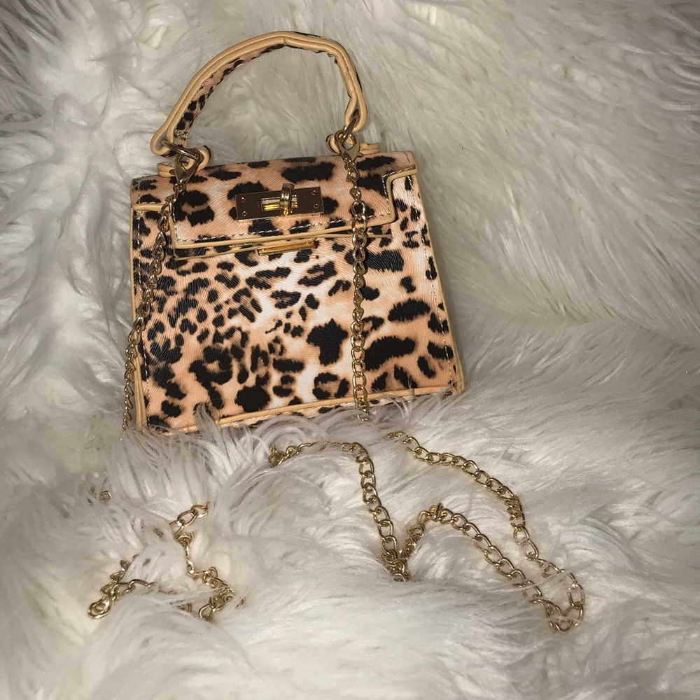 Pretty Little Thing Micro Leopard print purse